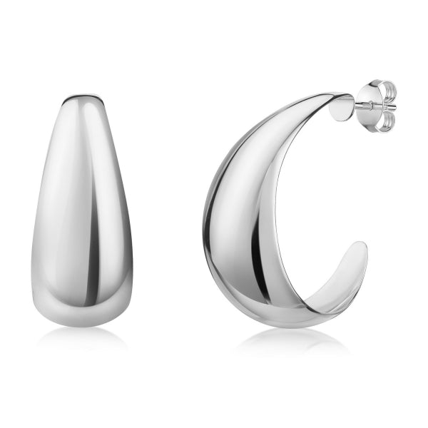 925 Sterlingsilber vergoldet Ohrringe Damen Curve Creolen