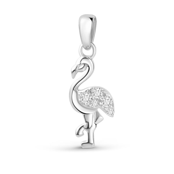 925 Sterlingsilber Halskette Damen Flamingokette mit Zirkonia