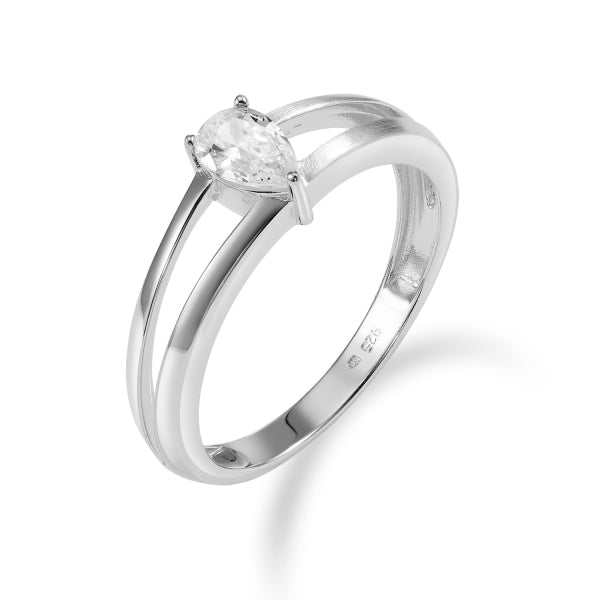 925 Sterlingsilber vergoldet Damen Zirkonia Ring