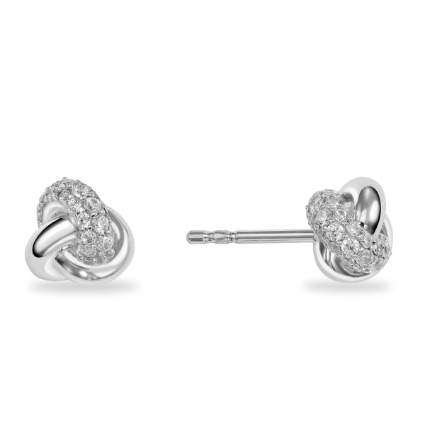 925 Sterlingsilber Ohrringe Damen Knotenohrringe Zirkonia