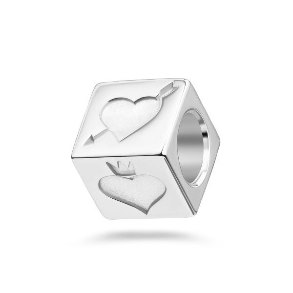 925 Sterlingsilber Halskette Damen Würfel mit Herzen Kette