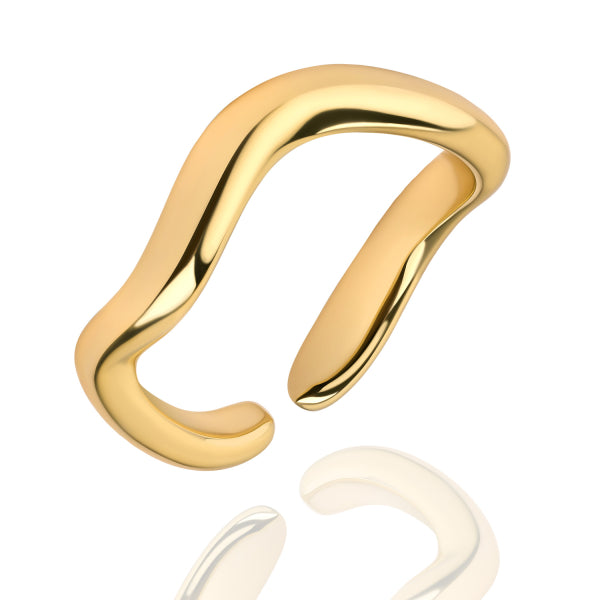 925 Sterlingsilber vergoldet Damen Organic Ring von Hitschmuck-Berlin