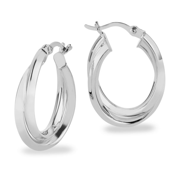 925 Sterlingsilber vergoldet Ohrringe Damen Twisted Creolen – Hitschmuck
