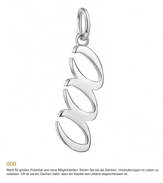 925 Sterlingsilber Halskette Damen Anhänger Engelszahlen