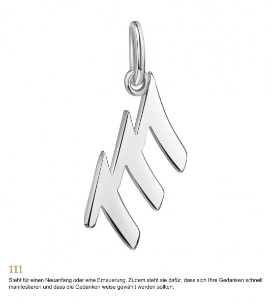 925 Sterlingsilber Halskette Damen Anhänger Engelszahlen