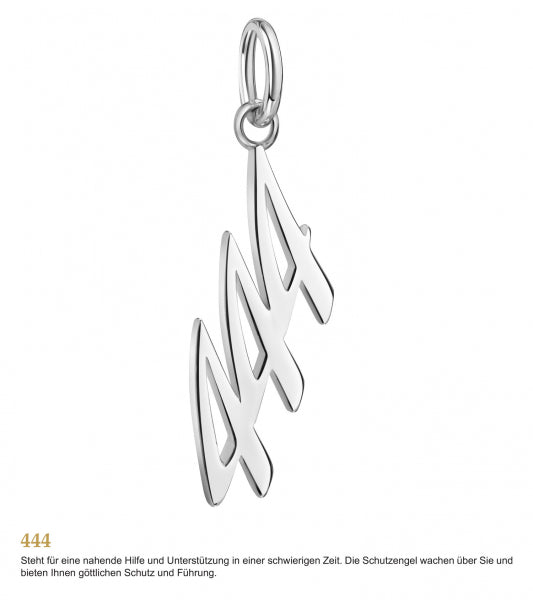 925 Sterlingsilber Halskette Damen Anhänger Engelszahlen
