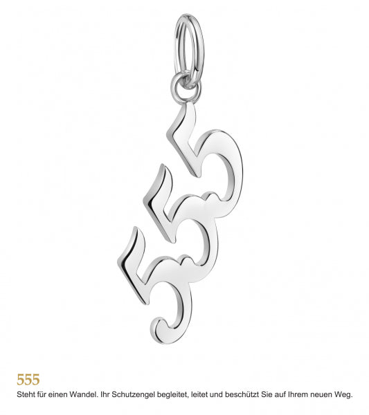925 Sterlingsilber Halskette Damen Anhänger Engelszahlen