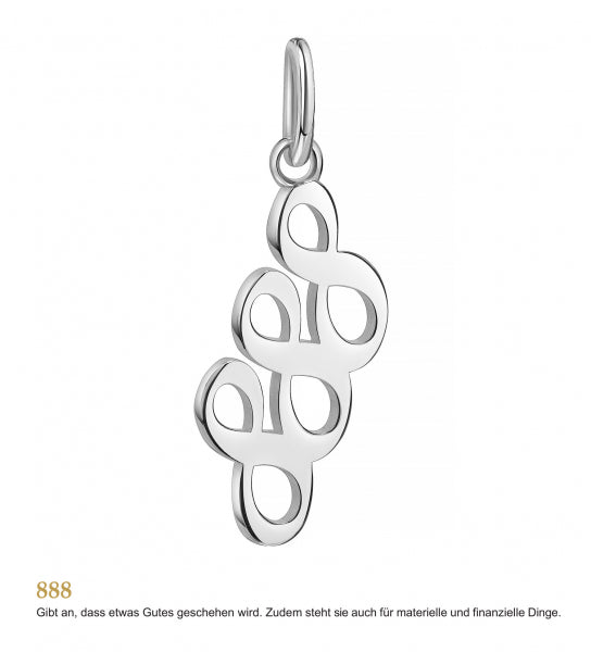 925 Sterlingsilber Halskette Damen Anhänger Engelszahlen