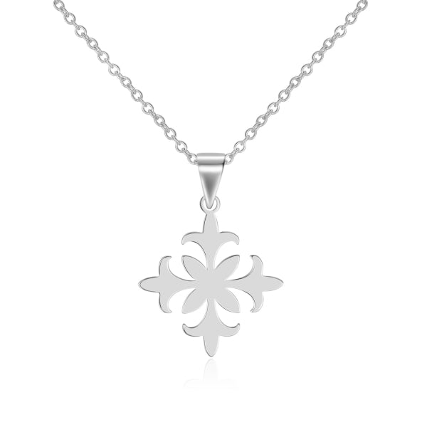 925 Sterlingsilber vergoldet Halskette Damen Fleur de Lis Kette