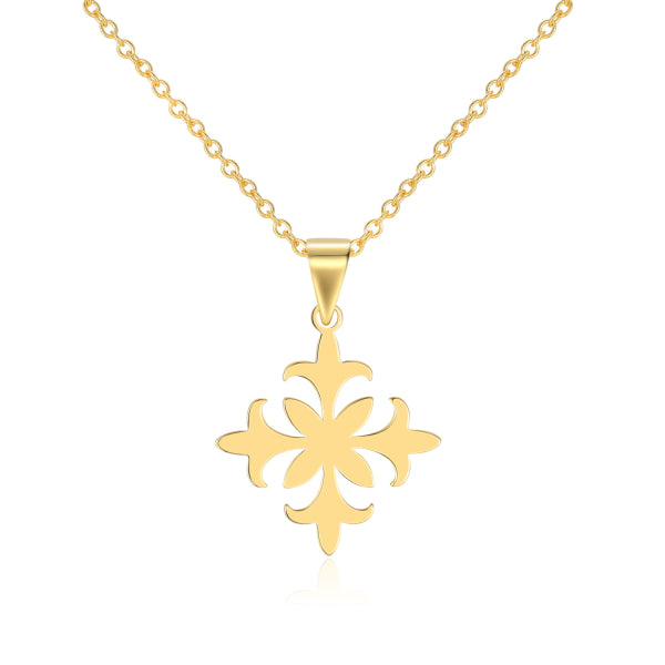 925 Sterlingsilber vergoldet Halskette Damen Fleur de Lis Kette von Hitschmuck-Berlin