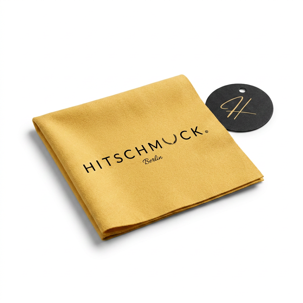 Hitschmuck Poliertuch in Gold mit Hitschmuck-Berlin-Logo