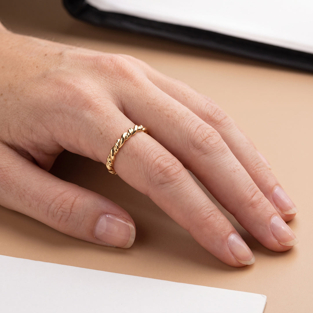 333er Gold Ring Damen twisted