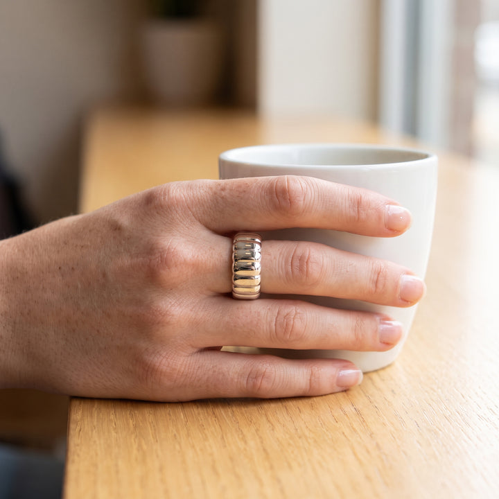 925 Sterlingsilber Damen Bold Band Ring