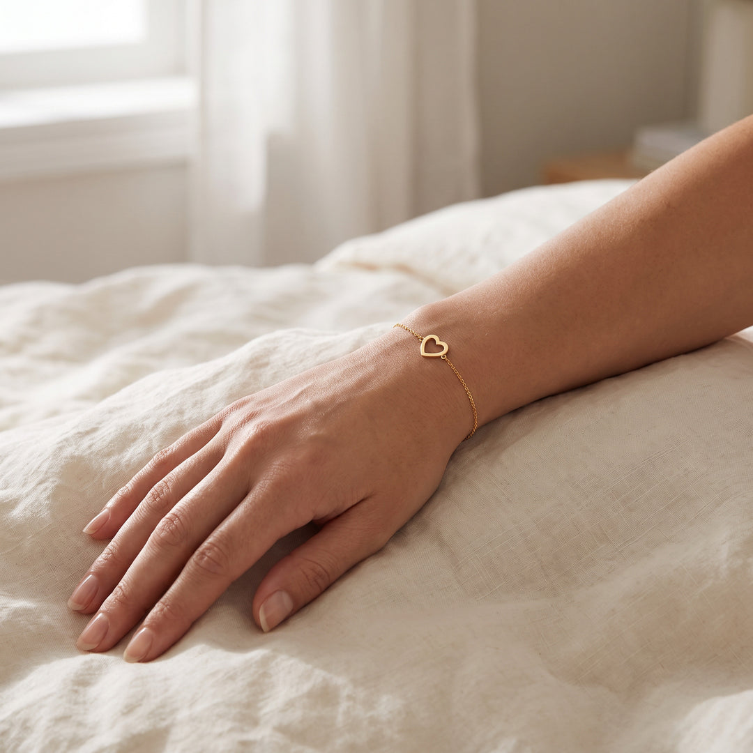 585er Gold Armband Damen Herz