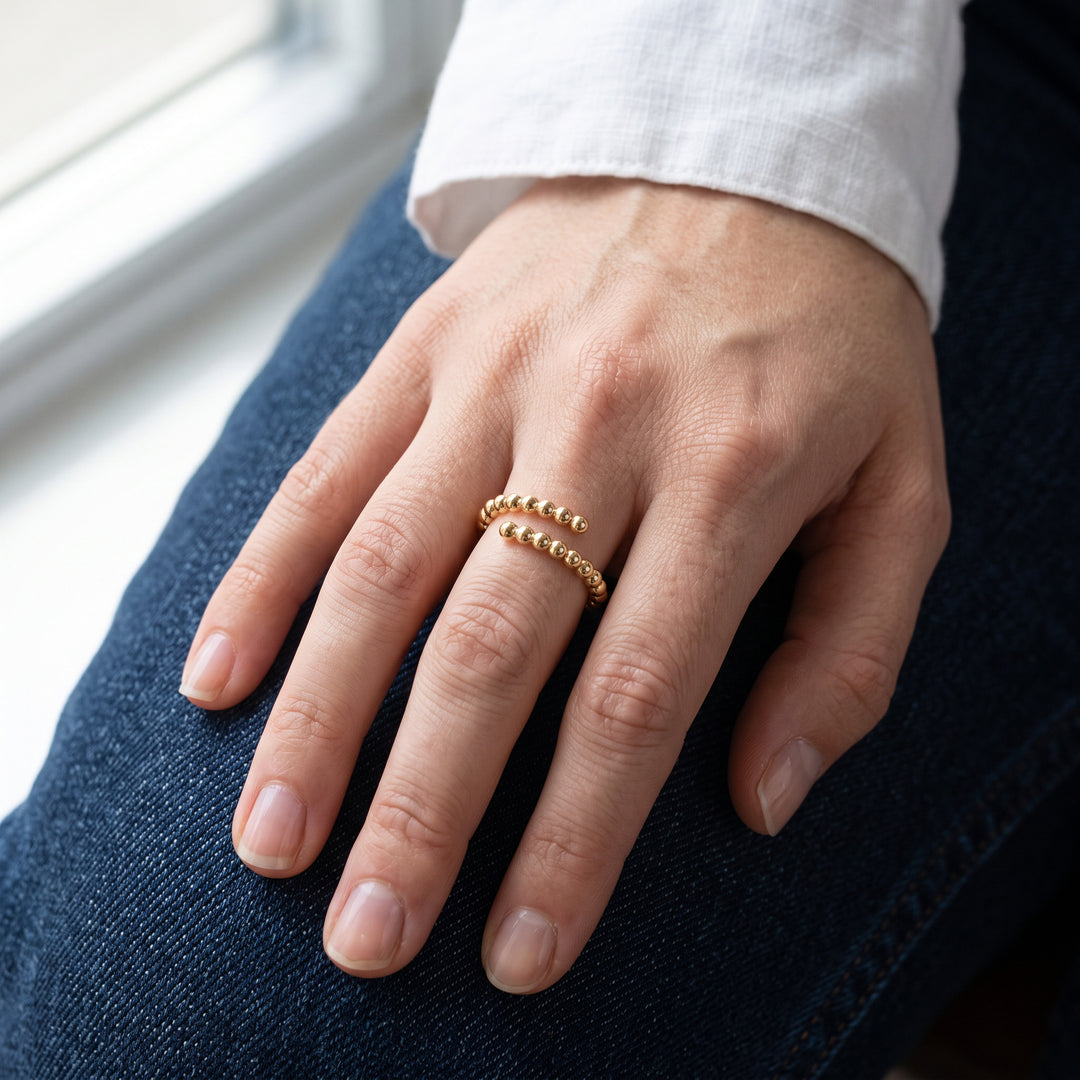 925 Sterlingsilber Ring Damen Kugel-Ring