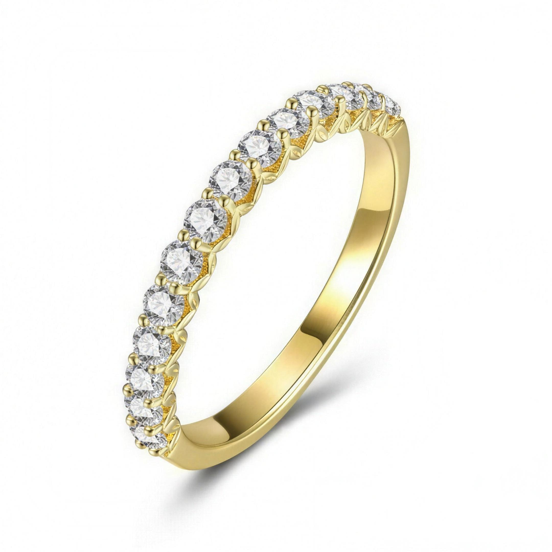 925 Sterlingsilber vergoldet Damen Kristall-Ring von HitSchmuck, Produktfoto vor weissem Hintergrund