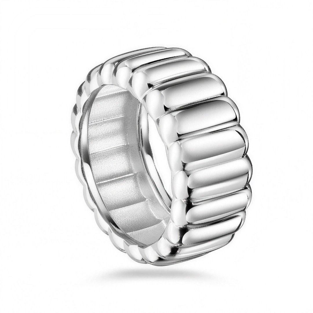925 Sterlingsilber Damen Bold Band Ring von HitSchmuck, Produktfoto vor weißem Hintergrund