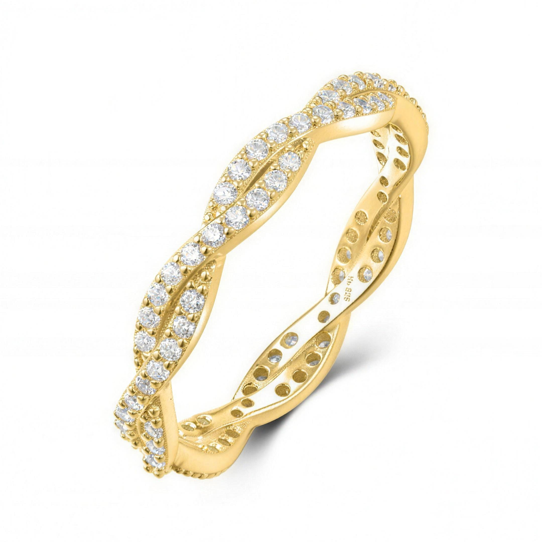 925 Sterlingsilber Damen Twisted Ring 2.0 von HitSchmuck, Produktfoto vor weißem Hintergrund