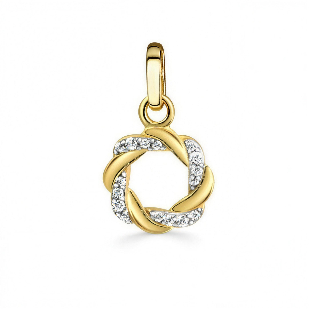 925 Sterlingsilber Halskette Damen Kranzkette mit Zirkonia von HitSchmuck, Produktfoto vor weißem Hintergrund