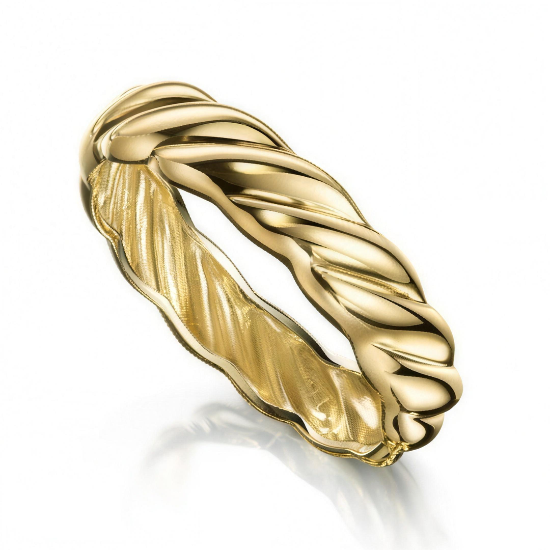 925 Sterlingsilber vergoldet Damen Damenring Croissant von HitSchmuck, Produktfoto vor weißem Hintergrund