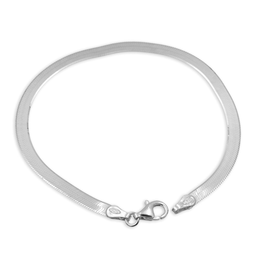 925 Sterlingsilber Armband Damen Doppelpanzerarmband flach in Silber von HitSchmuck