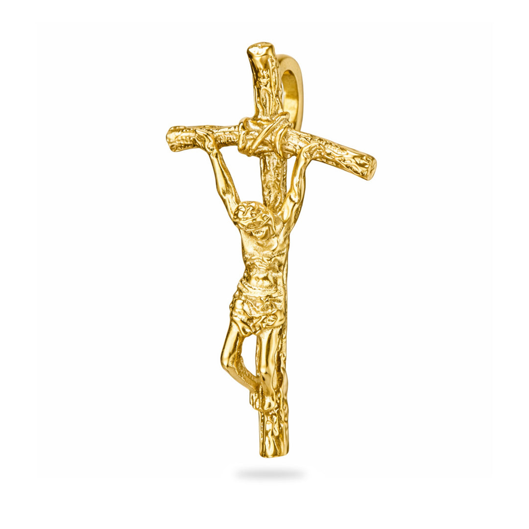 925 Sterlingsilber Anhänger Damen Papst-Kreuz vergoldet von HitSchmuck