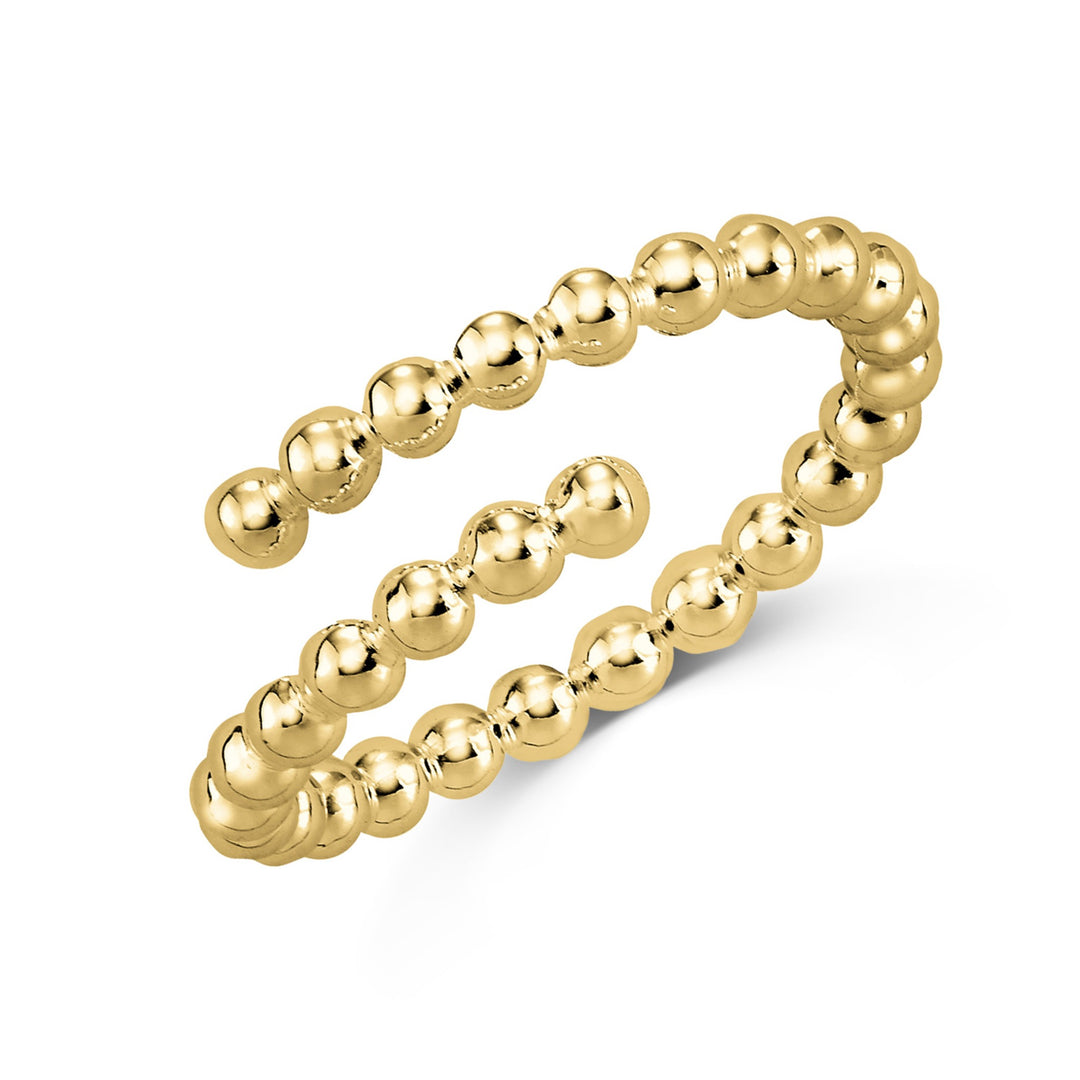 925 Sterlingsilber Ring Damen Kugel-Ring vergoldet von HitSchmuck