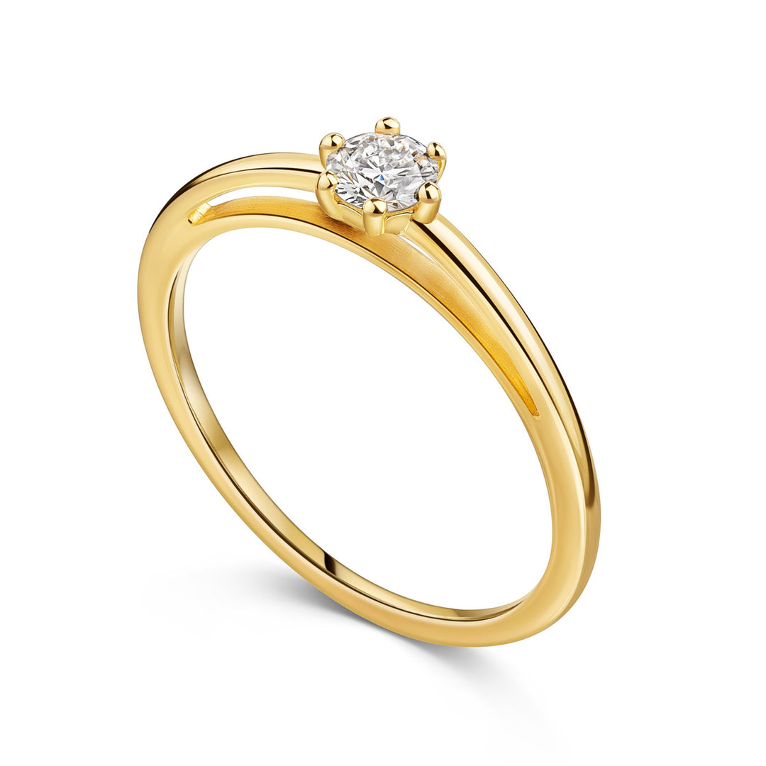 585er Gold Ring Damen Lovebird mit Lab Grown Brillant 0,20 ct von HitSchmuck