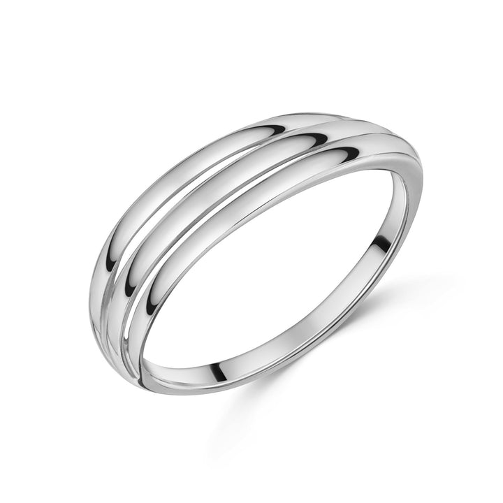 925 Sterlingsilber Ring Damen 3-reihig glanz in Silber von HitSchmuck