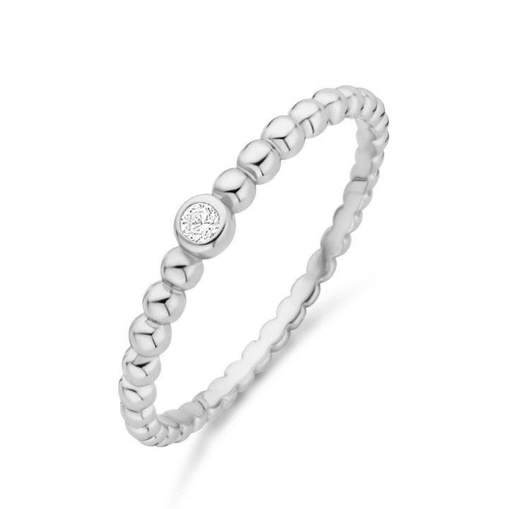 925 Sterlingsilber Ring Damen Kugelring mit Zirkonia in Silber von HitSchmuck