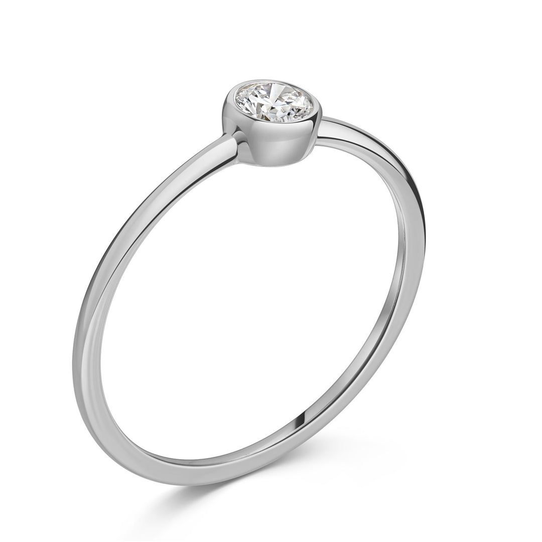 585er Weißgold Ring Damen Lovebird mit Lab Grown Brillant 0,20 ct von HitSchmuck