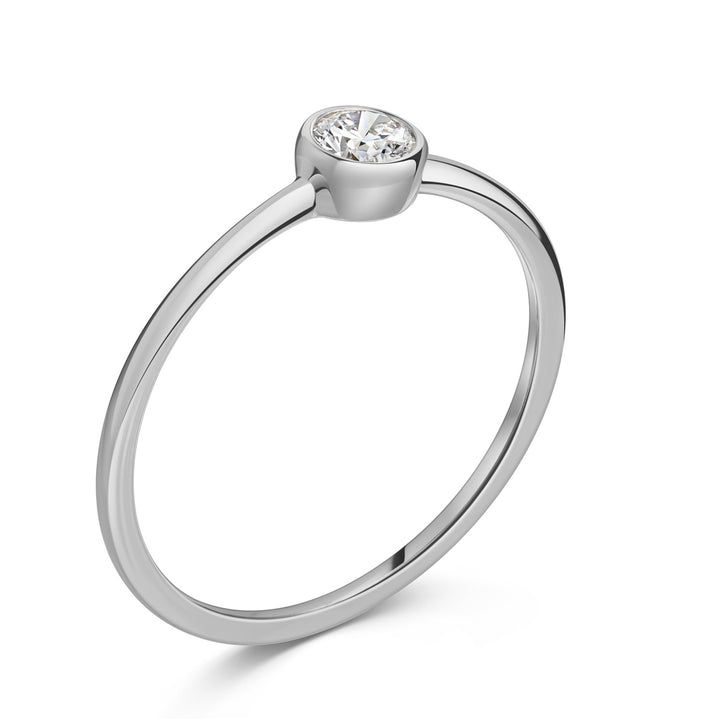 585er Weißgold Ring Damen Lovebird mit Lab Grown Brillant 0,20 ct von HitSchmuck