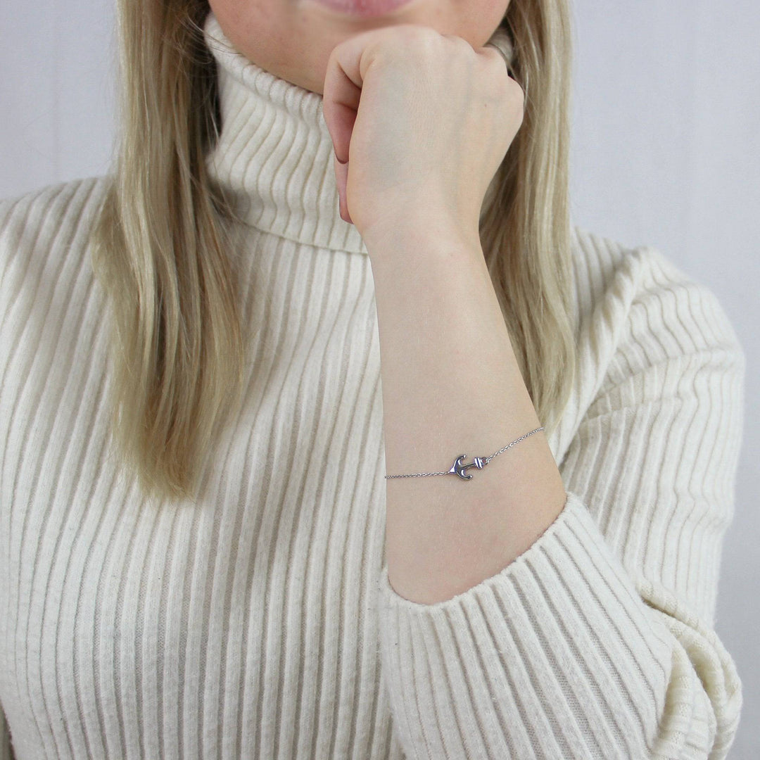 925 Sterlingsilber vergoldet Damen Anker Armband