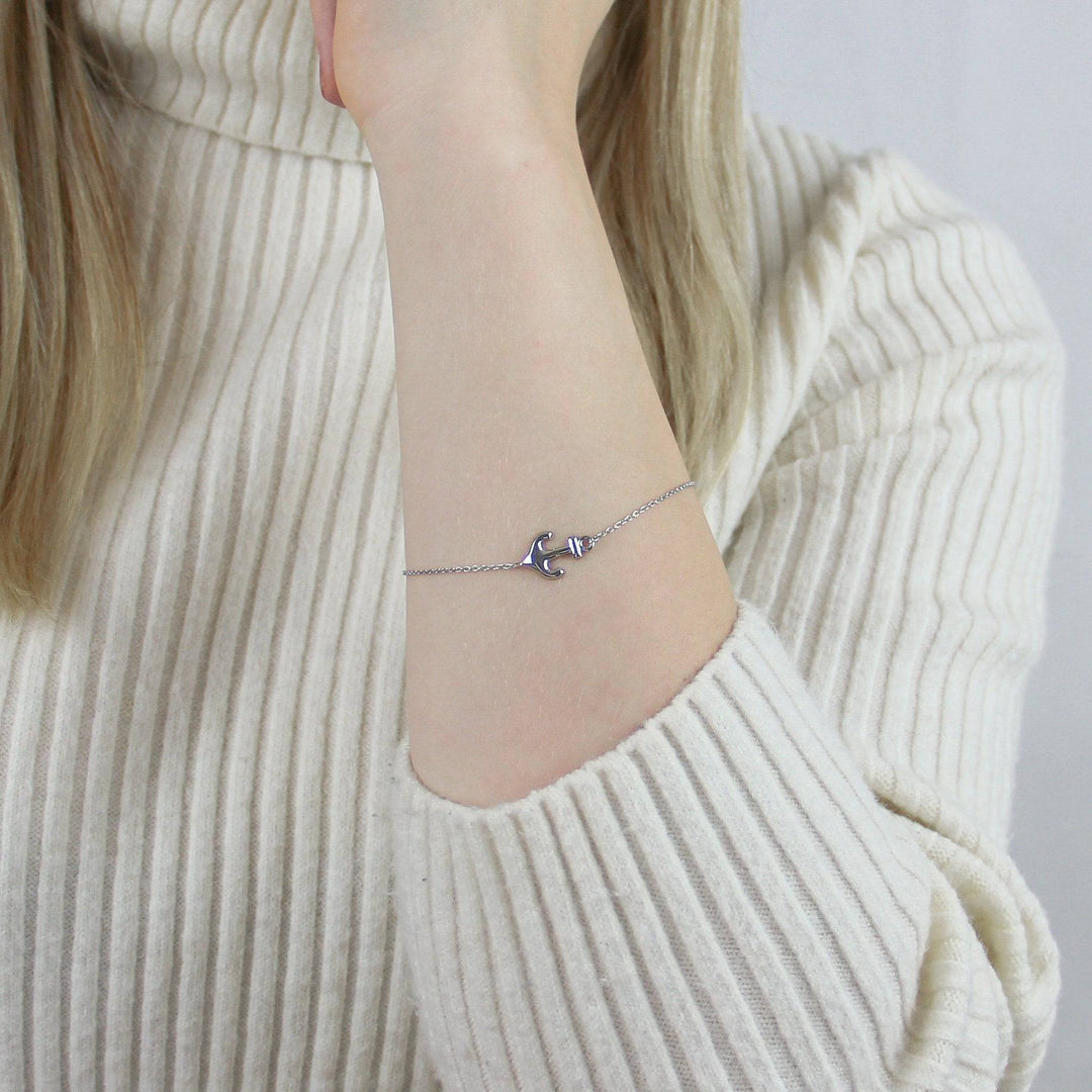 925 Sterlingsilber vergoldet Damen Anker Armband