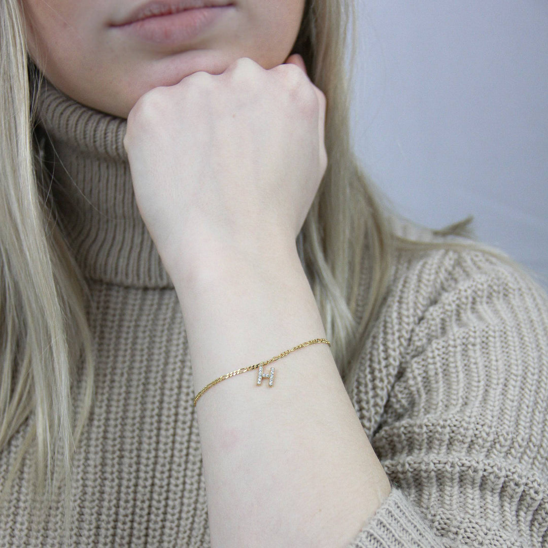 925 Sterlingsilber vergoldet Armband Damen Buchstaben von Hitschmuck-Berlin