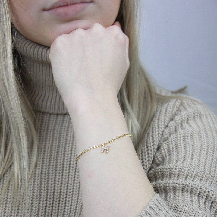 925 Sterlingsilber vergoldet Armband Damen Buchstaben von Hitschmuck-Berlin