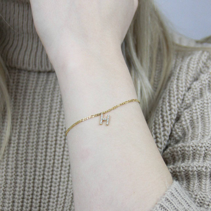 925 Sterlingsilber vergoldet Armband Damen Buchstaben von Hitschmuck-Berlin