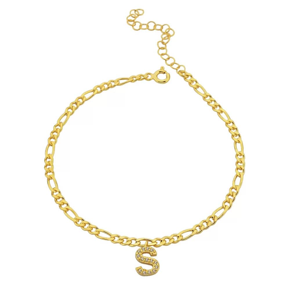925 Sterlingsilber vergoldet Armband Damen Buchstaben von Hitschmuck-Berlin