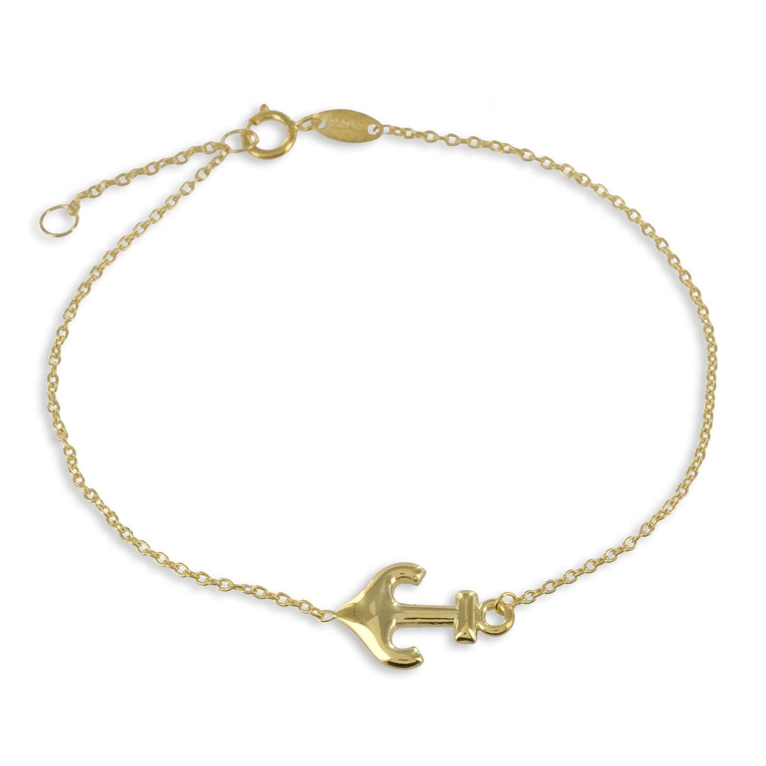 925 Sterlingsilber vergoldet Damen Anker Armband von Hitschmuck-Berlin