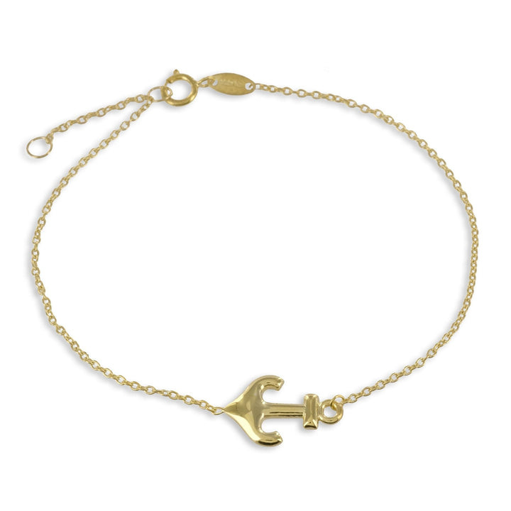 925 Sterlingsilber vergoldet Damen Anker Armband von Hitschmuck-Berlin