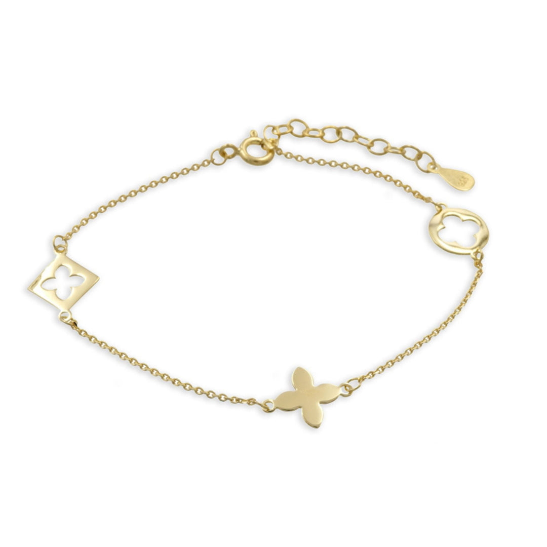 925 Sterlingsilber Damen Armband floraler Anhänger von Hitschmuck-Berlin