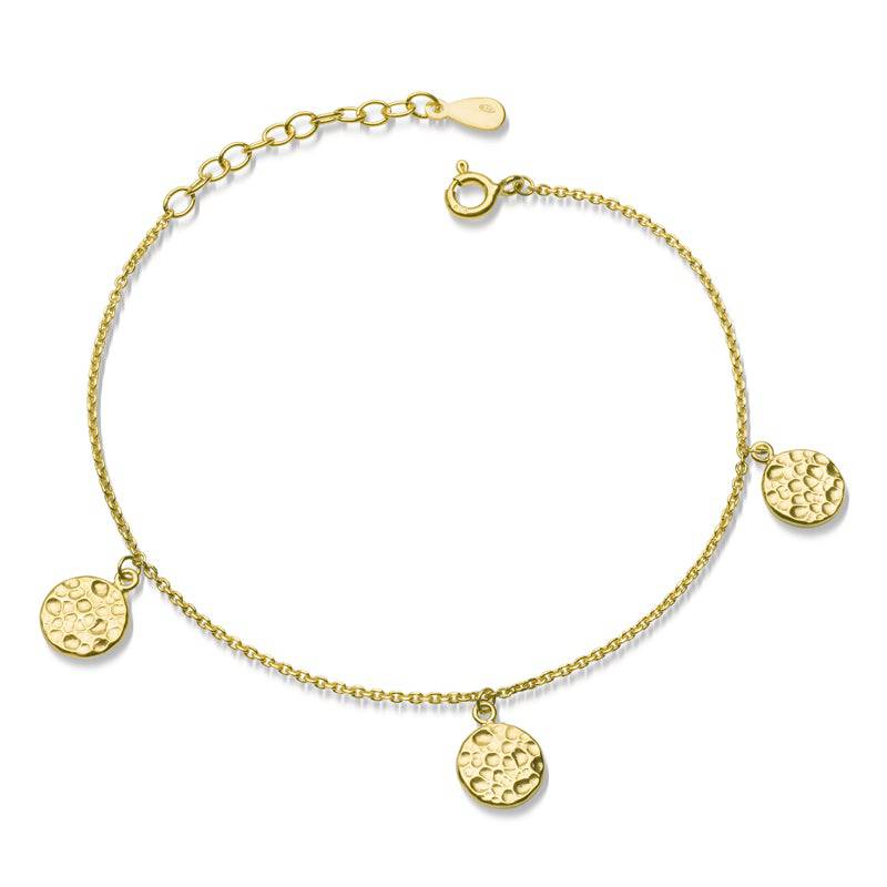 925 Sterlingsilber Damen Armband mit gehämmerten Anhängern von Hitschmuck-Berlin
