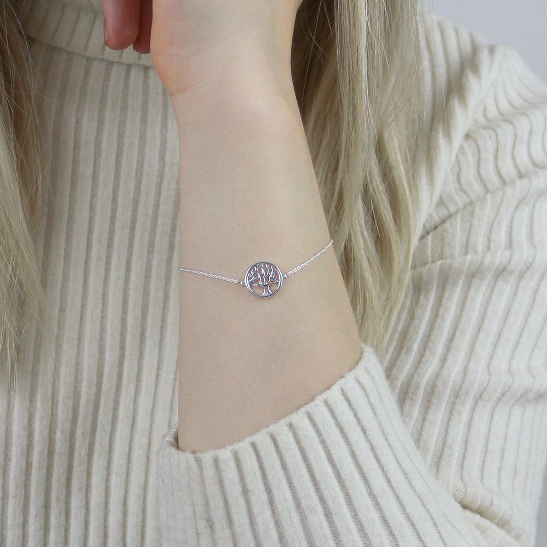 925 Sterlingsilber vergoldet Damen Lebensbaum Armband