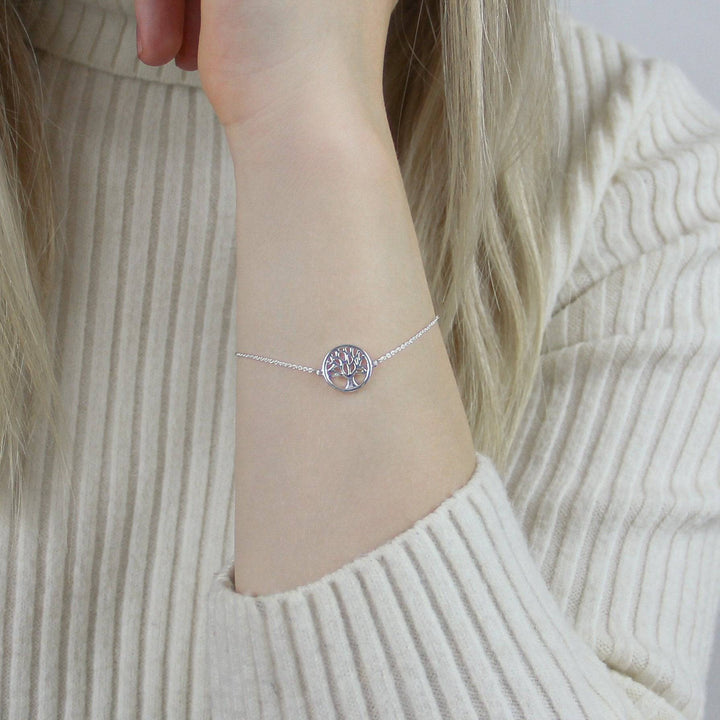 925 Sterlingsilber vergoldet Damen Lebensbaum Armband