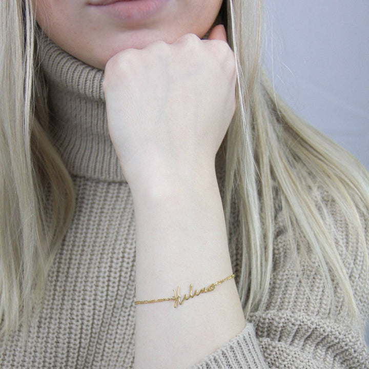 925 Sterlingsilber vergoldet Armband Damen Namensarmband