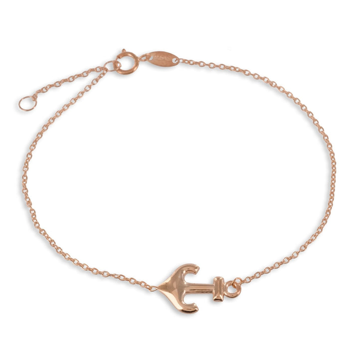925 Sterlingsilber vergoldet Damen Anker Armband