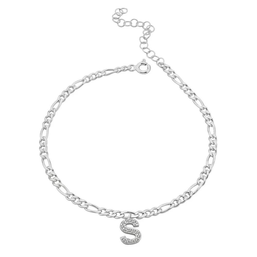 925 Sterlingsilber vergoldet Armband Damen Buchstaben