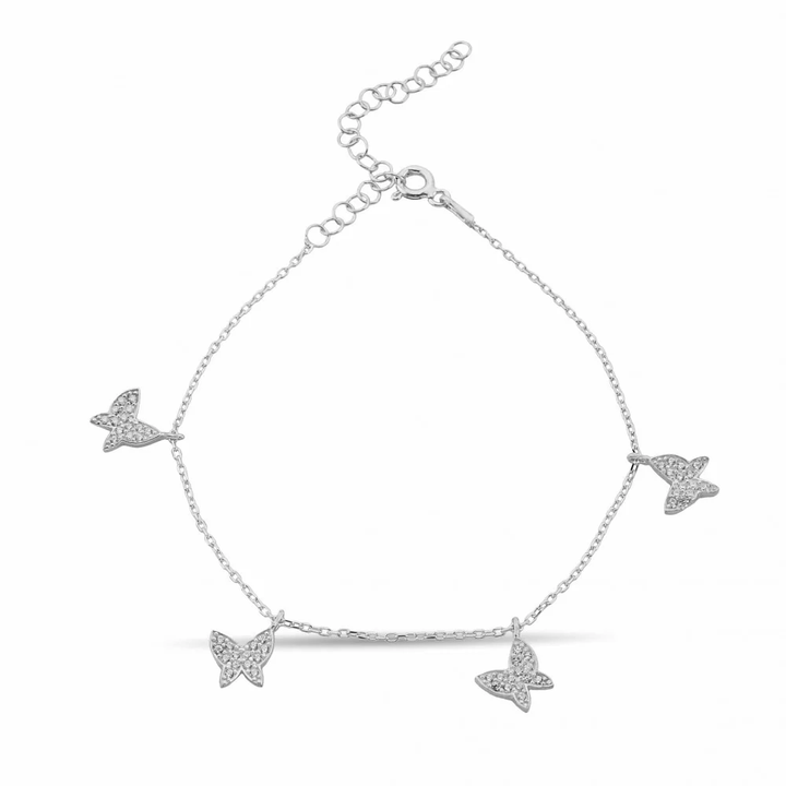 925 Sterlingsilber vergoldet Damen Schmetterling Armband