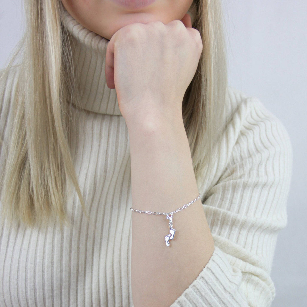 925 Sterlingsilber Charm Anhänger Fußabdruck