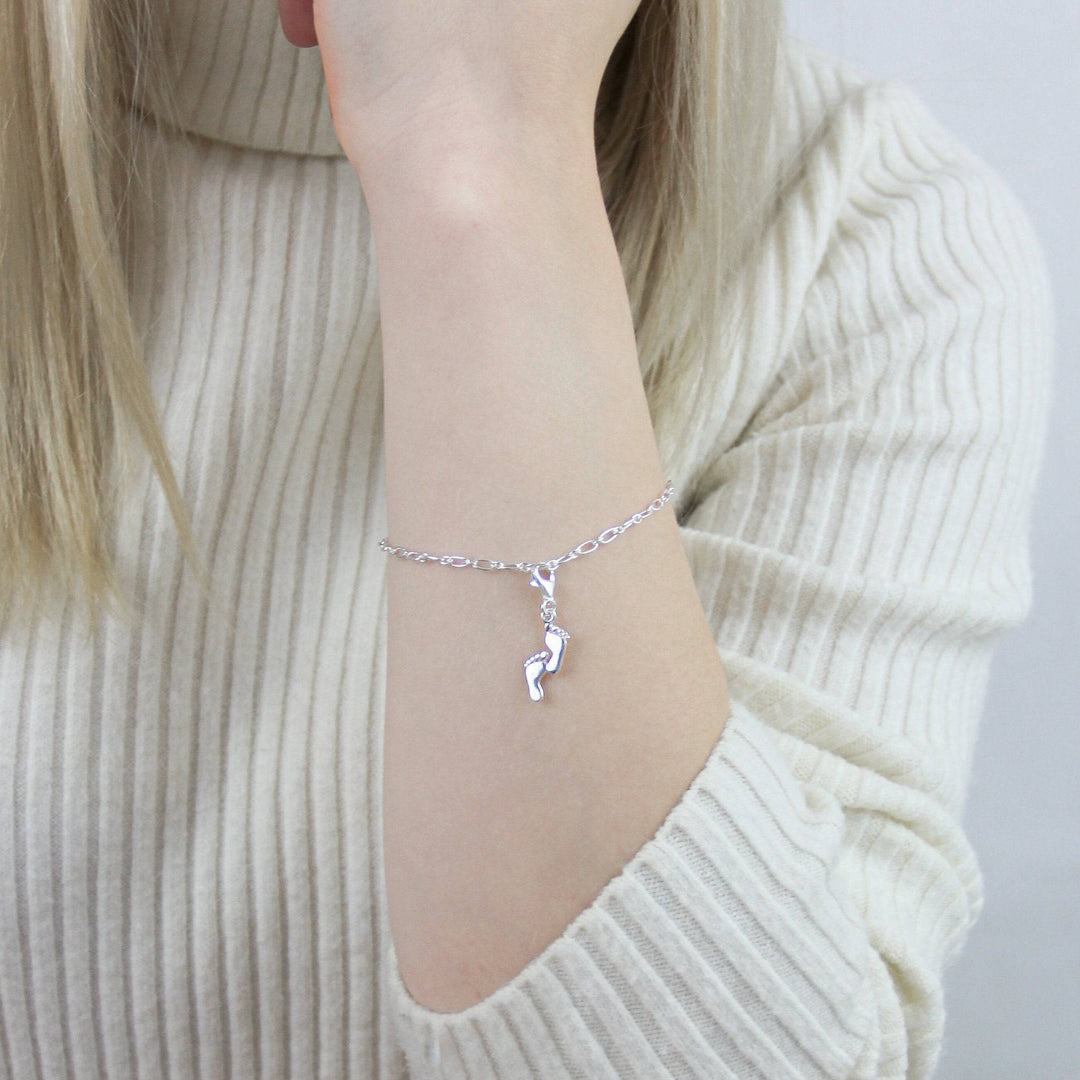 925 Sterlingsilber Charm Anhänger Fußabdruck